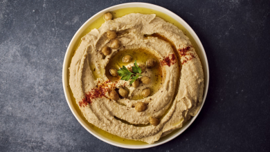 Traditional Hummus Bowl with Olive Oil and Paprika