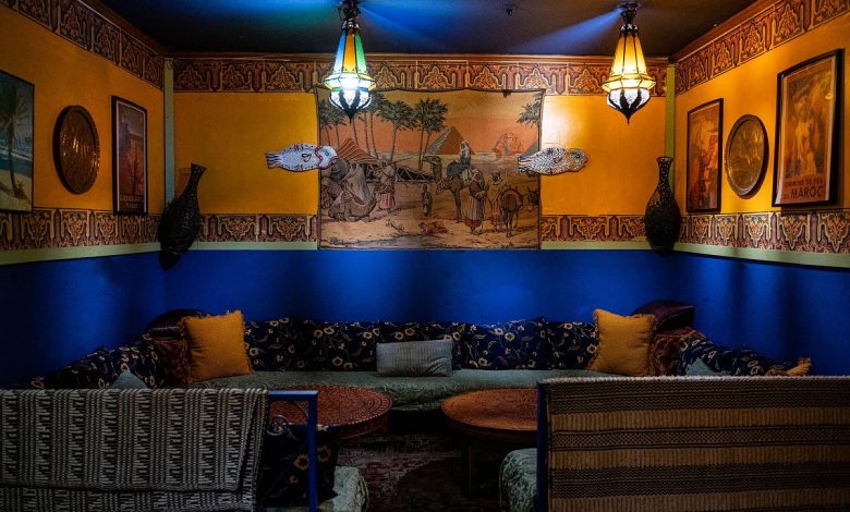 A storied restaurant blending Tunisian and Moroccan hospitality with artistic flair