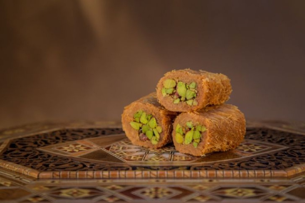 Kunafa Mabrouma (Rolled Kunafa) with pistachios is one of the most beloved desserts in the Levant, especially in Jordan, Syria, Palestine, and Lebanon.