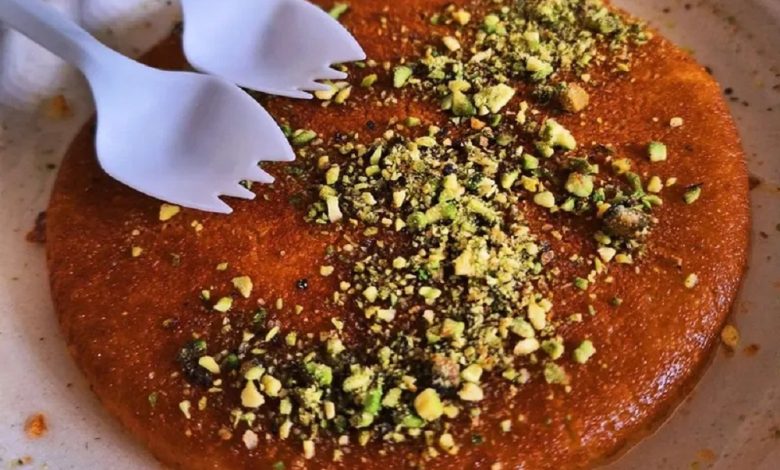 Mrs. Knafeh in Downtown LA, serving authentic Palestinian desserts like Nablus knafeh