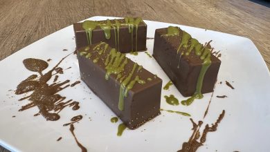 the viral knafeh chocolate bar at Royal Roastery in Terrytown, LA, and Houston, TX.