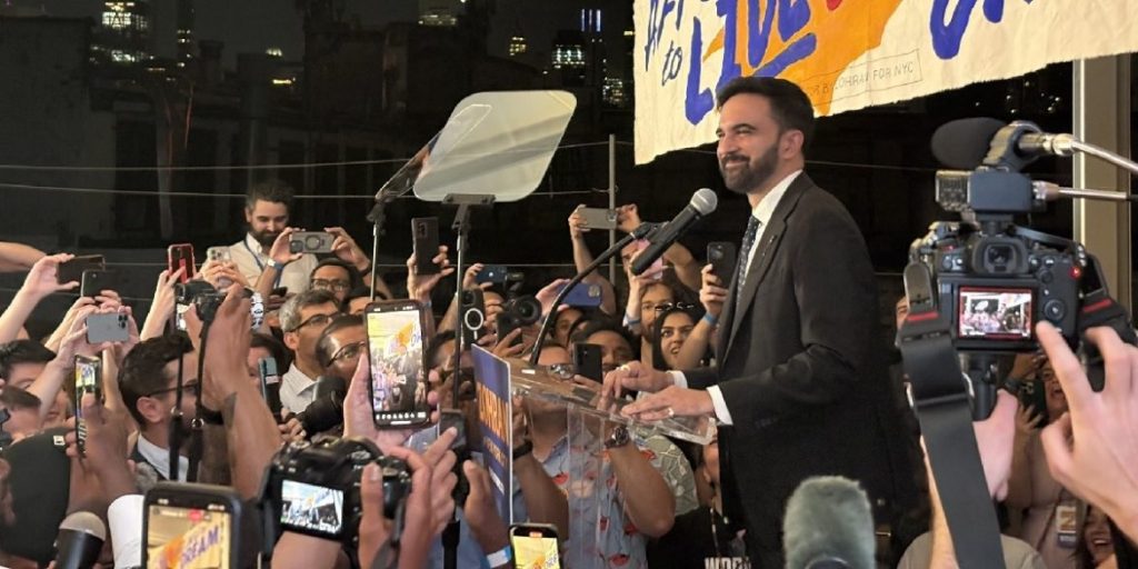 New York mayoral frontrunner Zahran Mamdani delivers a sharp warning to Donald Trump, pledging to defend New Yorkers from harmful policies.