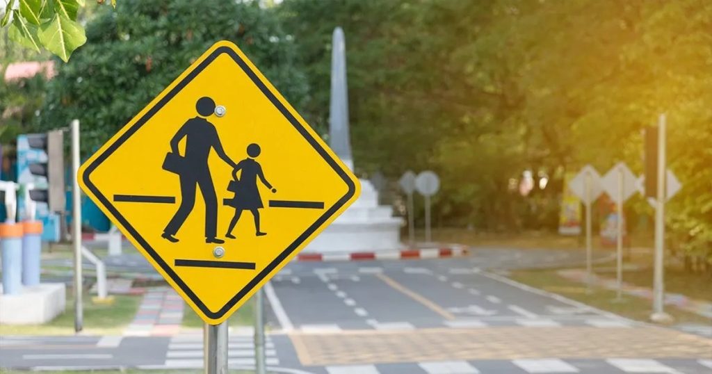 Michigan law requires drivers to stop at least 20 feet behind a school bus when its red flashing lights are activated.