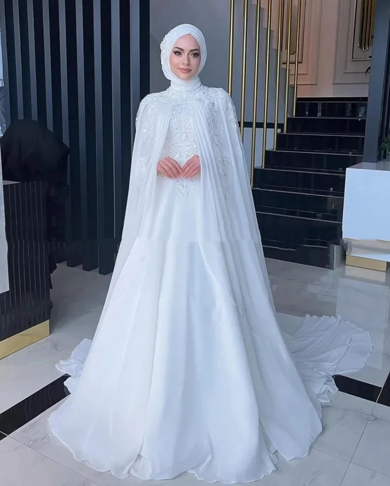 Muslim wedding dresses with hijab