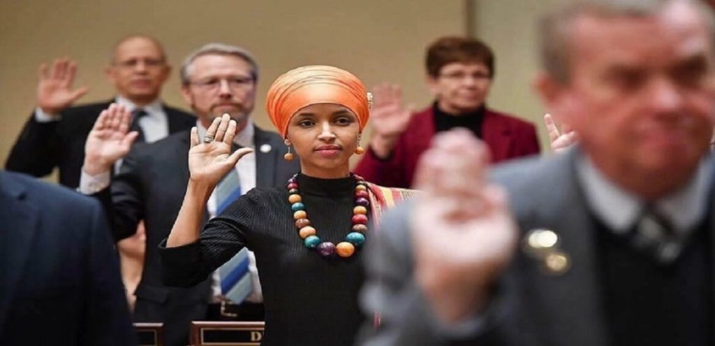 Ilhan Omar, who represents the state of Minnesota in Congress, was born in Somalia and fled the civil war at the age of eight.