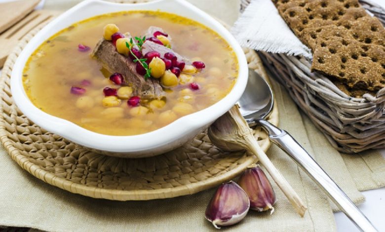 six hot and healthy Arab soups perfect for winter, including lentil soup, harira, orzo soup, and mulukhiyah—traditional comfort foods rich in flavor and nutrition.